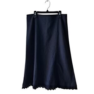 J. Crew lace-trim A-line skirt Ribbed Wool Blend Size 2